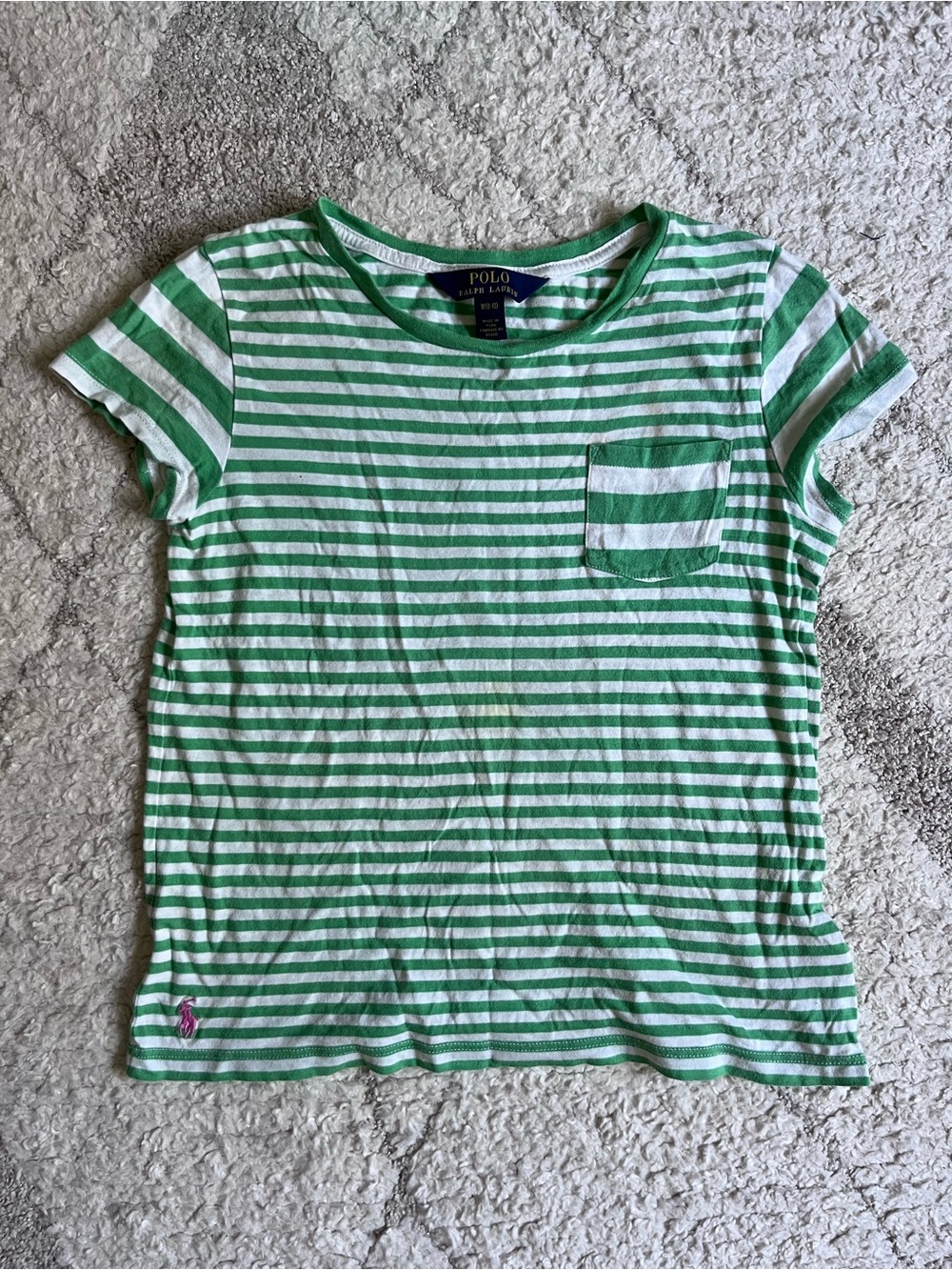 Polo by Ralph Lauren Green & White Stripe Kids Tee